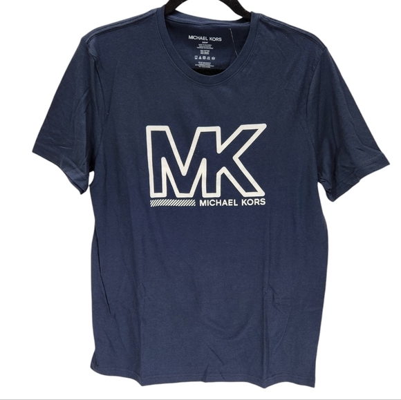 Michael Kors Cotton Short Sleeve  Tshirt Mens Small Navy Blue Crew Neck Casual - Picture 1 of 6